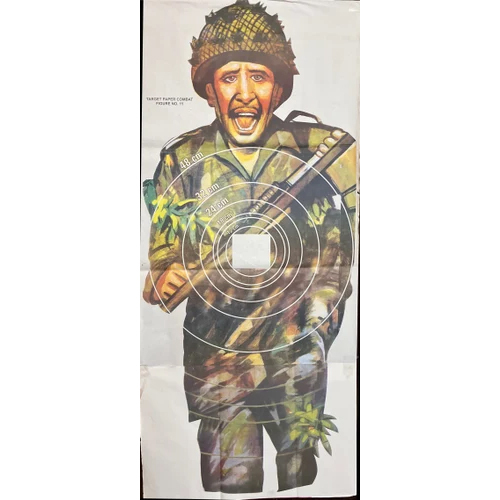 Combat Target Paper Fig 11 - Paper Material, 30x30 Centimeters, Brown Color, Square Shape | Industrial Application for Shooting Sports