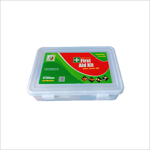 First Aid Kit - Antiseptic Solution, Cotton Wool, Adhesive Tape | Ideal for Scrapes, Burns, Bruises, Sprains, Lightweight Red Storage Bag