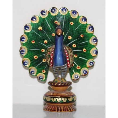 Wooden Dancing Peacock Statue
