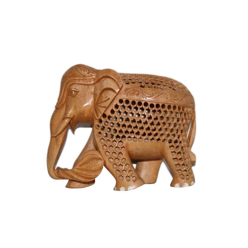 Wooden Trunk Down Elephant Statue