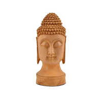 Painting Wooden Buddha Head Statue