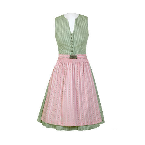 Green-pink Women Traditional Dirndl Dress