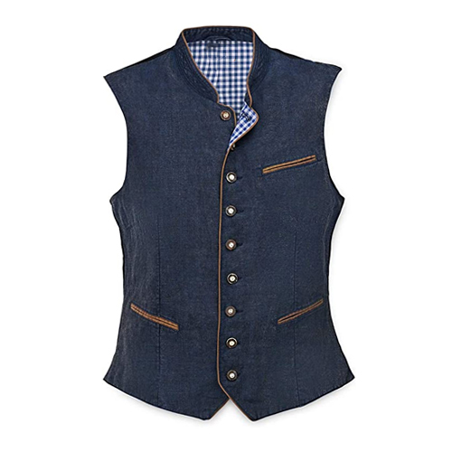 Blue Mens Party Wear Waistcoat