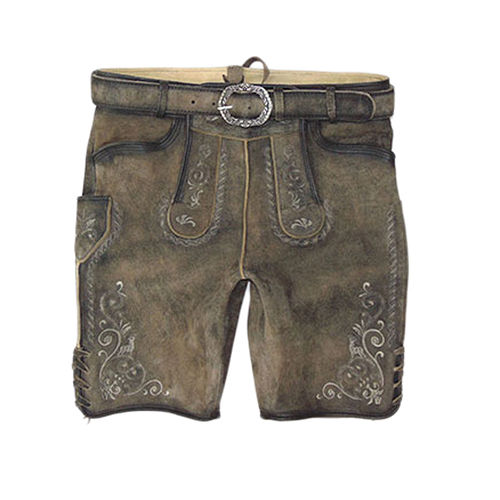 Brown Casual Leather Short