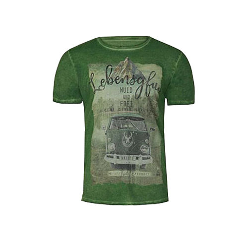 Green Mens Daily Wear T-Shirt