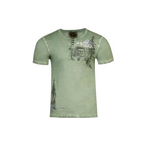 Green Mens Half Sleeve T-shirt