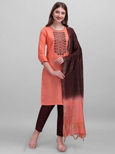 Bubbly Peach Cotton Kurti