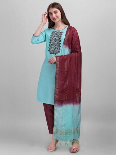 Bubbly Sky-Blue Cotton Kurti