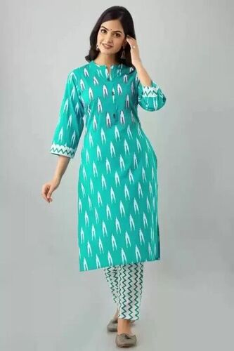 Pihu Sky-Blue Cotton Kurti