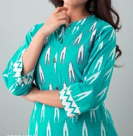 Pihu Sky-Blue Cotton Kurti