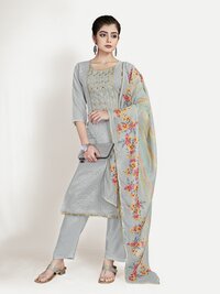 Unstitched Punjabi Suits - Grey Plain Fabric, Quick Dry For Personal Use