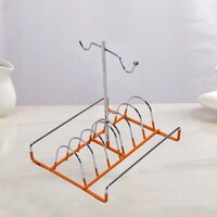 SPACE SAVING WROUGHT IRON CUP AND PLATE HOLDER
