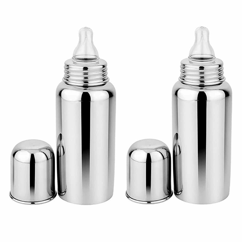 240ml Stainless Steel Feeder Bottle - 240ml Capacity, Stainless Steel Design | Ideal for Infants & Babies, Personal Use, Durable and Lightweight
