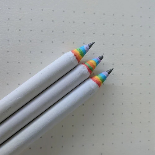 Rainbow Recycled Paper Pencil - Paper Material, Different Sizes Available, Multicolor | High Quality for Writing