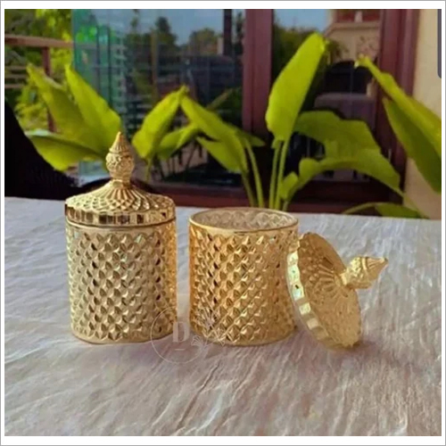 Golden Glass Candle Jar