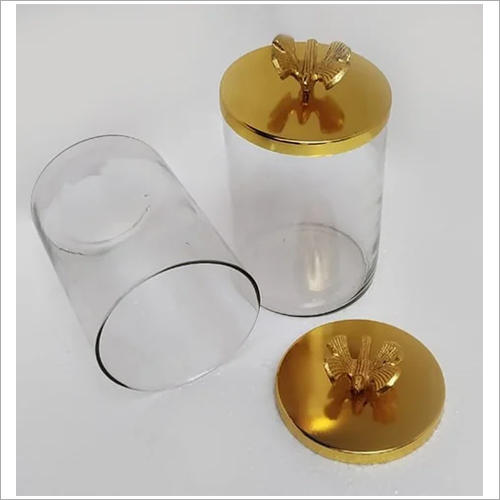 Decorative Glass Jar - 100ml Round Glass Design with Golden Cap | Modern Arts Style, Ideal for Arts & Crafts, Birthday Gift, Home Decor
