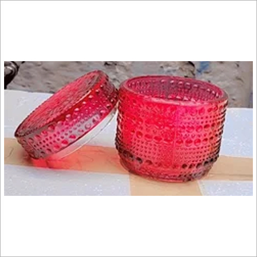 Glass Dotted Candle Jar