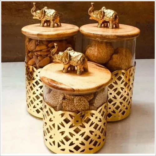Glass Jar With Metal Fitting