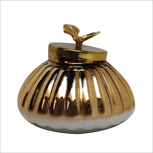 Golden Decorative Glass Candle Jar