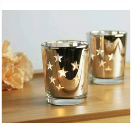 Star Print Glass wax Candle