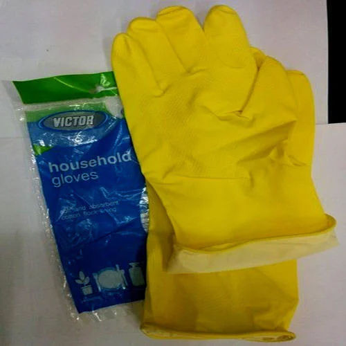 Yellow Latex Rubber Gloves