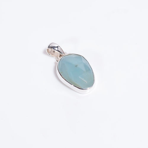 Paraiba Kyanite Rose Cut Gemstone 925 Sterling Silver Pendant Girls Fashion Jewelry