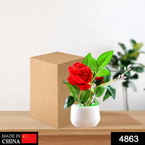 ARTIFICIAL ROSE FLOWER PLANT WITH POT