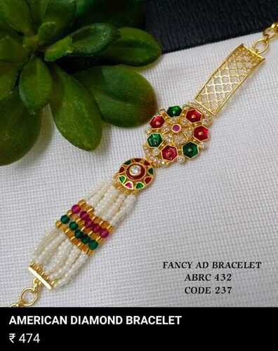 Buy Silver Finish Designer American Diamond Studded Bracelet for Girl  Online  Anuradha Art Jewellery