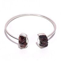 Amethyst Raw Gemstone 925 Sterling Silver Adjustable Bangle Wholesale jewelry supplier