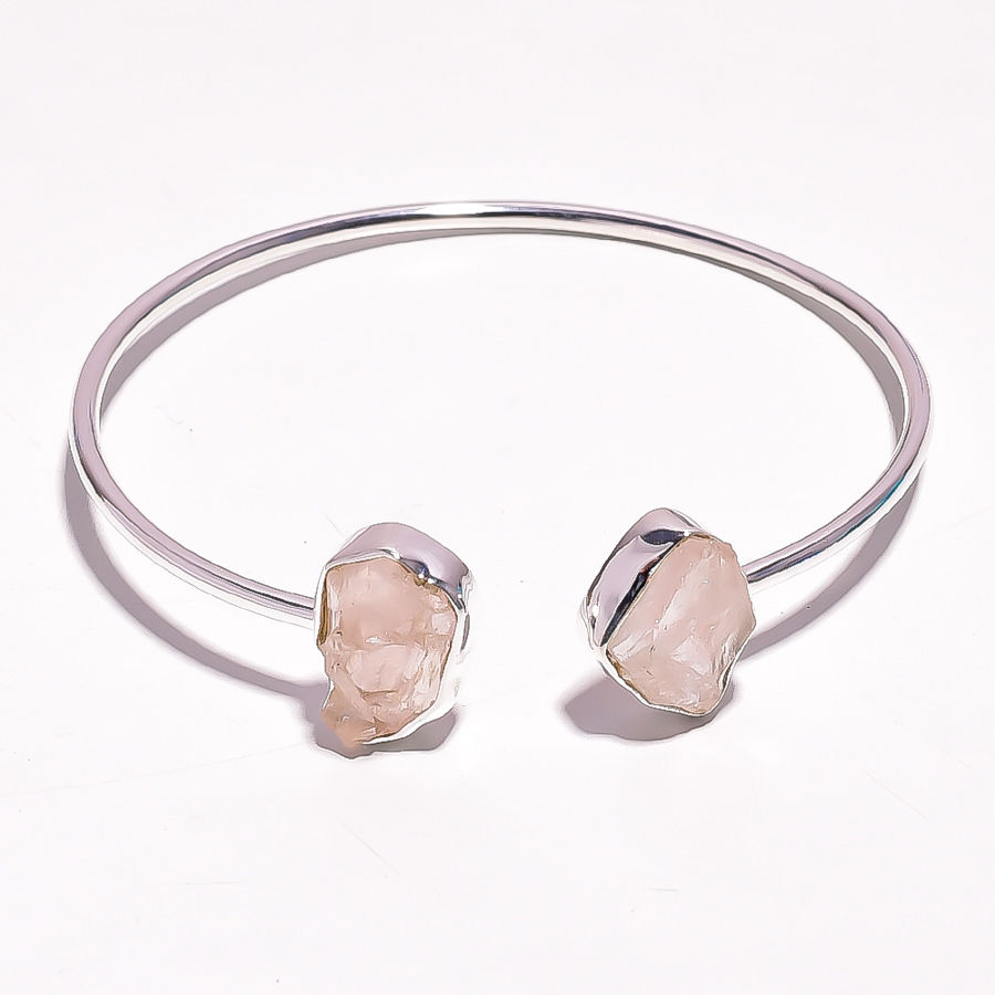 Amethyst Raw Gemstone 925 Sterling Silver Adjustable Bangle Wholesale jewelry supplier