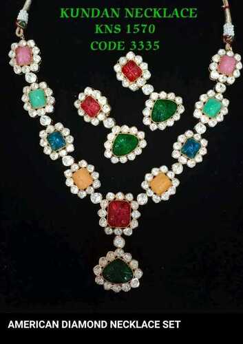 Flower Style Kundan  Necklace Set