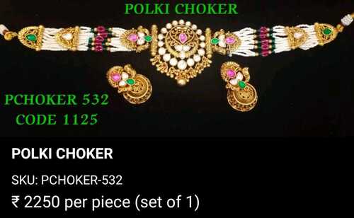 GOLD PLATED POLKI CHOKER