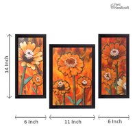Floral/Flower Set Of 3 Paintings