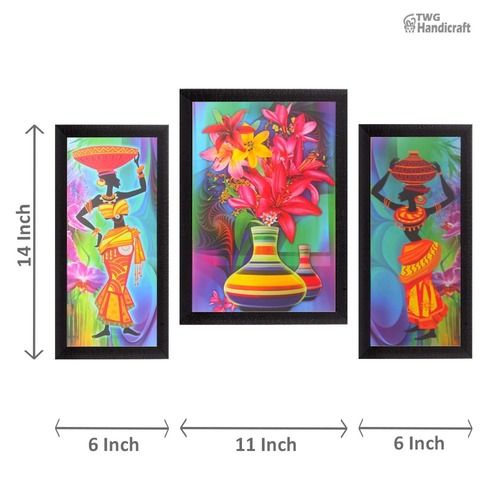 Home Decor Flower Set Of 3 Paintings