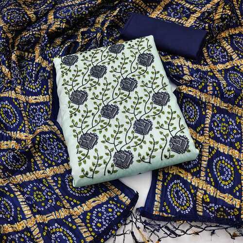 Hiral Blue Zora Silk Dress Material