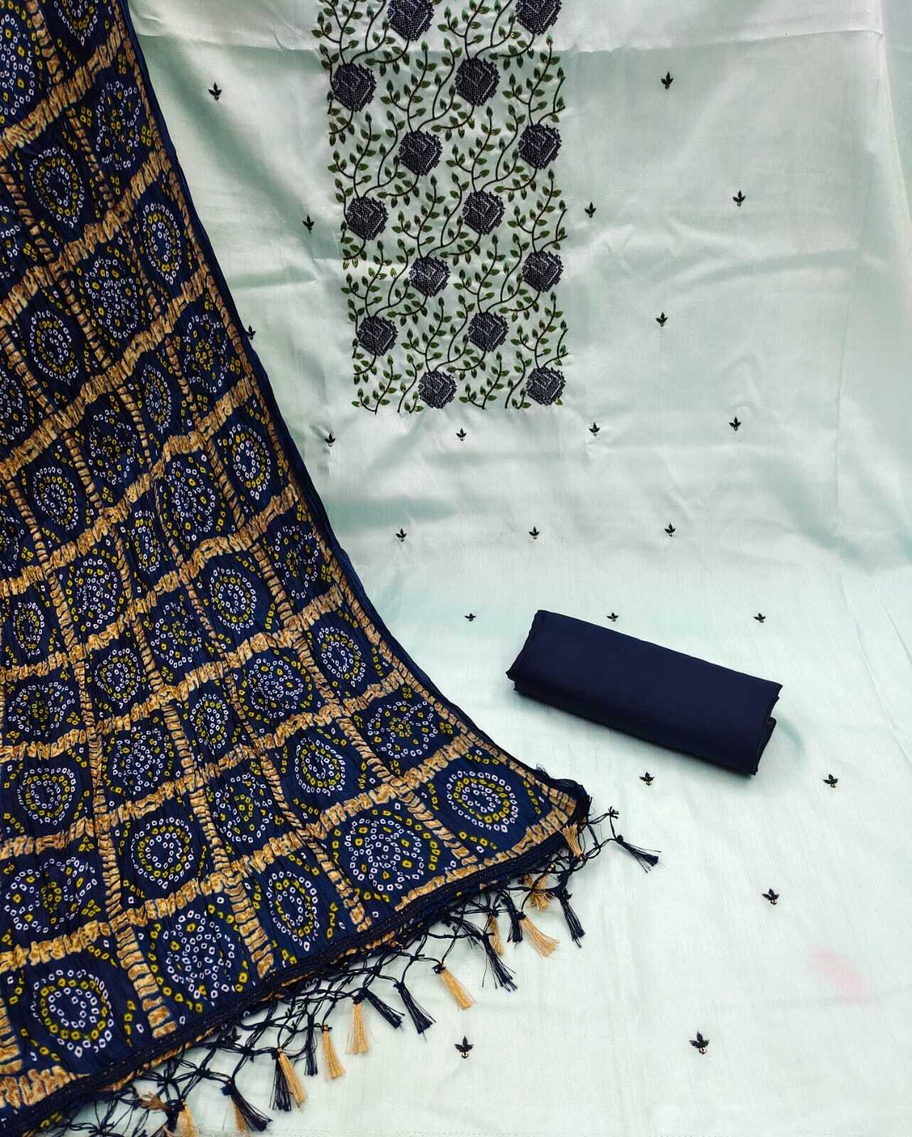 Hiral Blue Zora Silk Dress Material