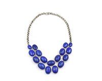 Lapis Stones Silver Oxidized Plated Necklace