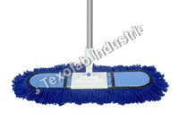 Fastclean 18 Inches Dry Mop (acrylic) Full Set - Acrylic Material, 18x5 Inches, Blue & White Color | Specially Designed To Pick Minute Dust, Rust-free Frame