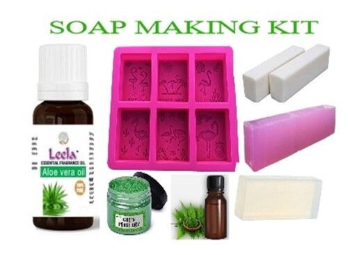 Soap Base - Goat Milk  Lavender Transparent Fragrance - Neem Aloe vera 15ml Green Color 20gm