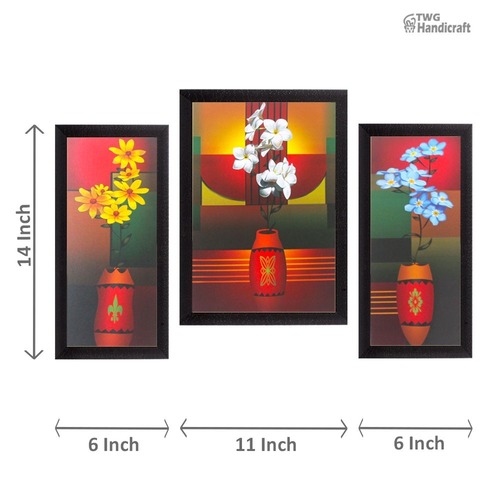Florals/Flowers Wall Art Set Of 3 Paintings
