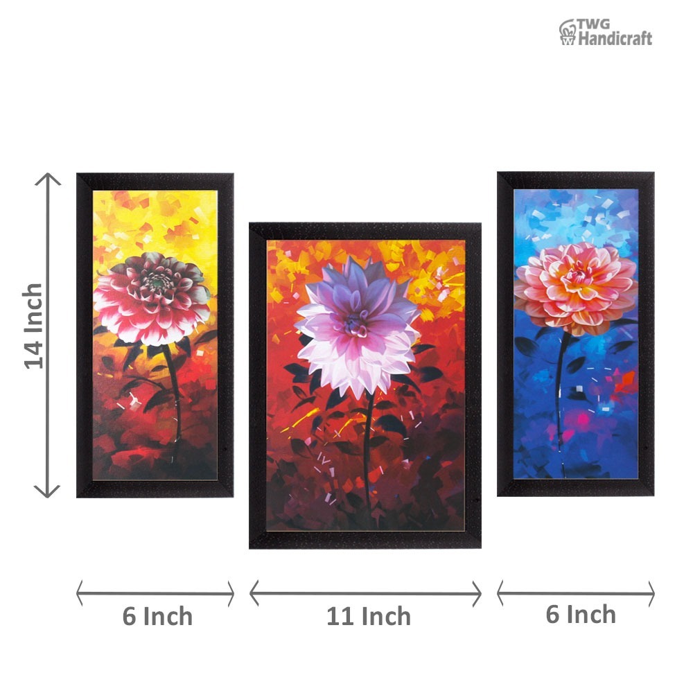Florals/Flowers Wall Art Set Of 3 Paintings