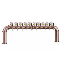 10 Way U Shape Beer Tower - Stainless Steel, Ss 304 Grade, Bronze Finish | Ideal For Bars With 10 Taps