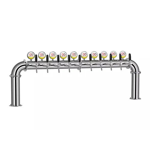 U Shape Beer Tower 10 Way Silver