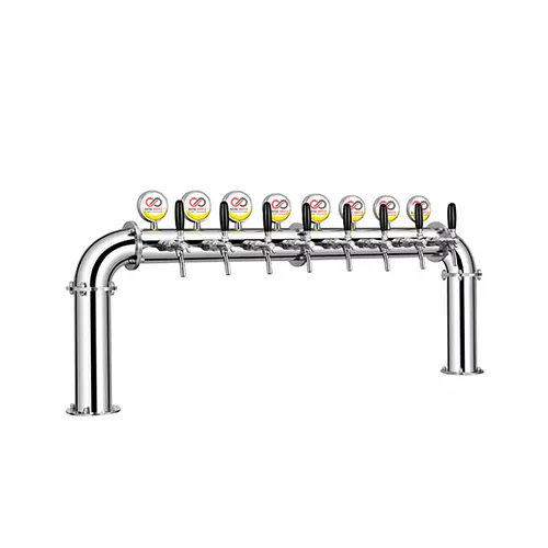 U Shape Beer Tower 8 Way Silver