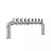 U Shape Beer Tower 8 Way Silver