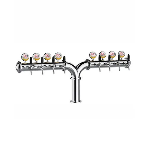 8 Way Silver R Shape Beer Tower
