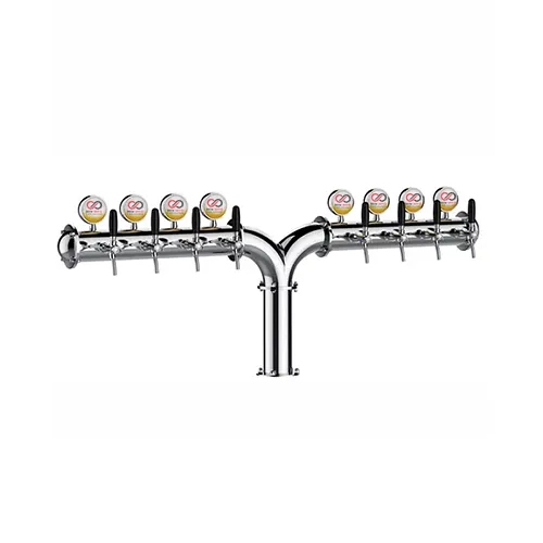 8 Way Silver R Shape Beer Tower