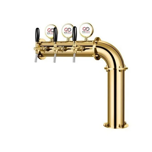 Beer tower L type 3way Golden finish