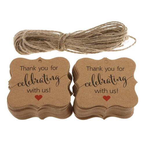 Atmiyamart Thank You Cards Gift Tags Vintage Kraft Paper Hang Tags Wedding Party FavorBirthday Party Handmade Tag brown brand tag maker Customize Hanging Tag GiftTag 