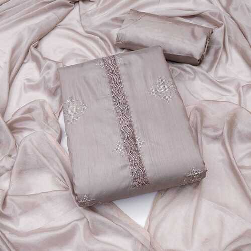 Ziya Grey Zora Silk Dress Material